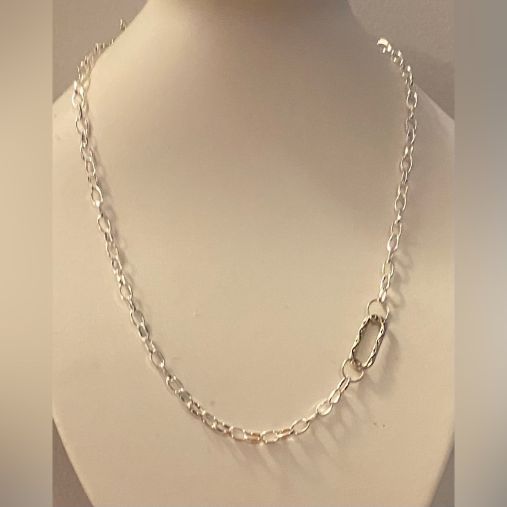 NEW Silver plated paperclip chain necklace 16”